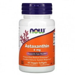 Антиоксиданты  NOW Astaxanthin 4mg   (60 vsoftgels)