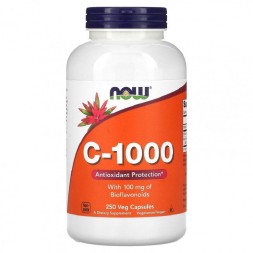 Комплексы витаминов и минералов NOW C-1000 with 100mg of Bioflavonoids   (250 vcaps)