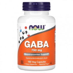 БАДы для мужчин и женщин NOW GABA 750 мг  (100 капс)